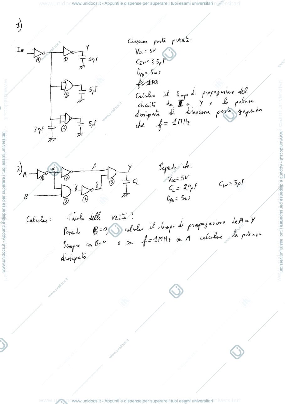 Anteprima pagina 1 — Ele Dig CMOS 4 esercizi corso prof: Castoldi