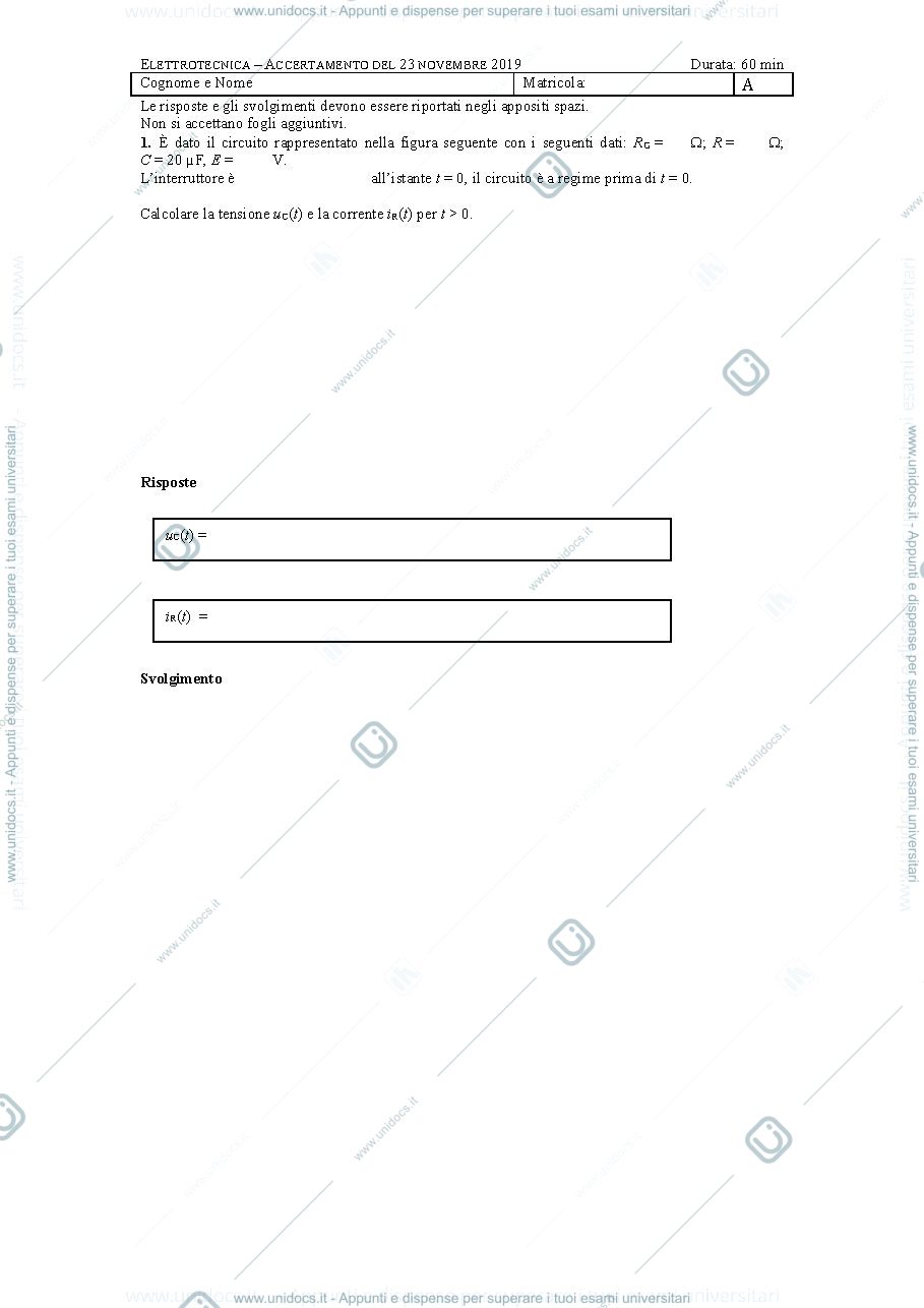 Anteprima pagina 1 — Prova d'esame