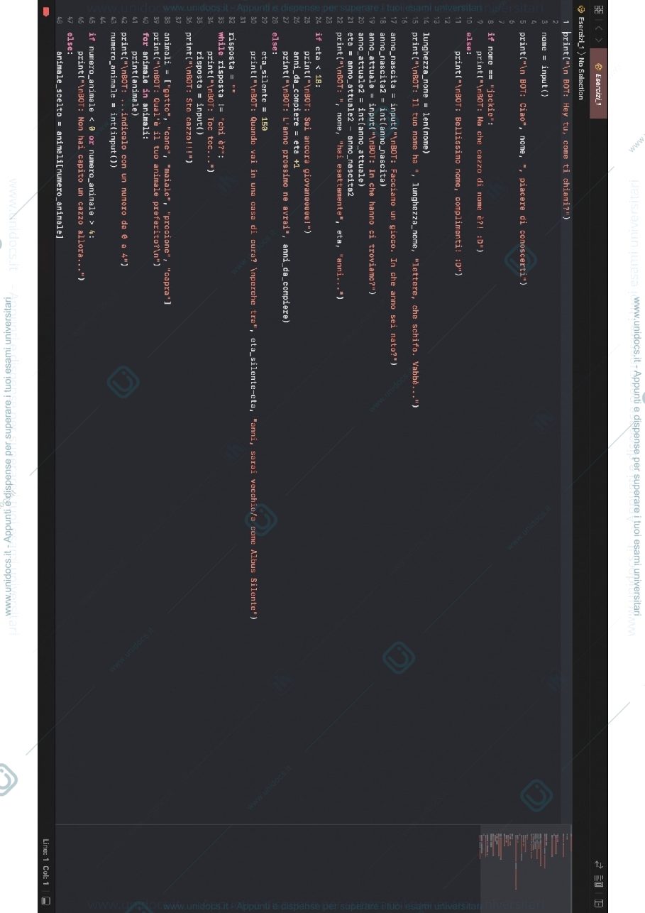 Anteprima pagina 1 — Esercizio python