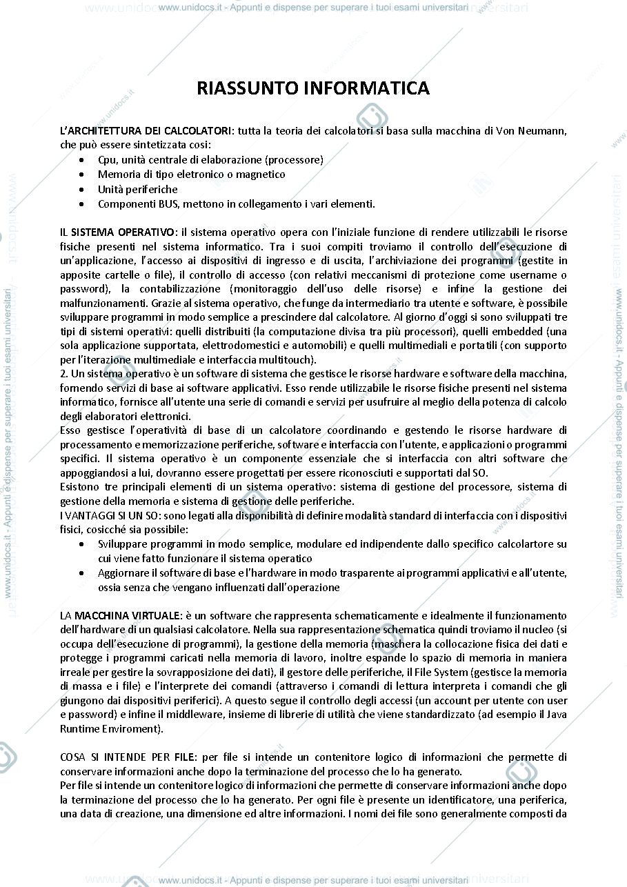 Anteprima pagina 1 — Domande teoria