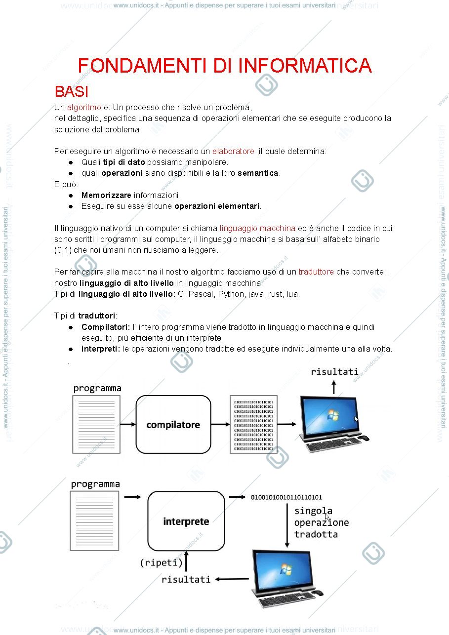 Anteprima pagina 1 — Appunti+domande d'esame