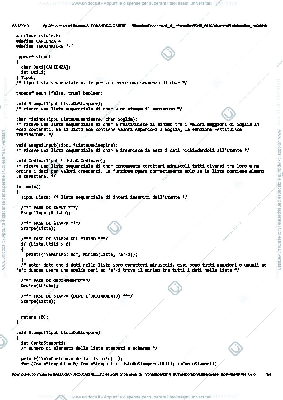 Anteprima pagina 1 — lab04_03 laboratori informatici prof: Caglioti