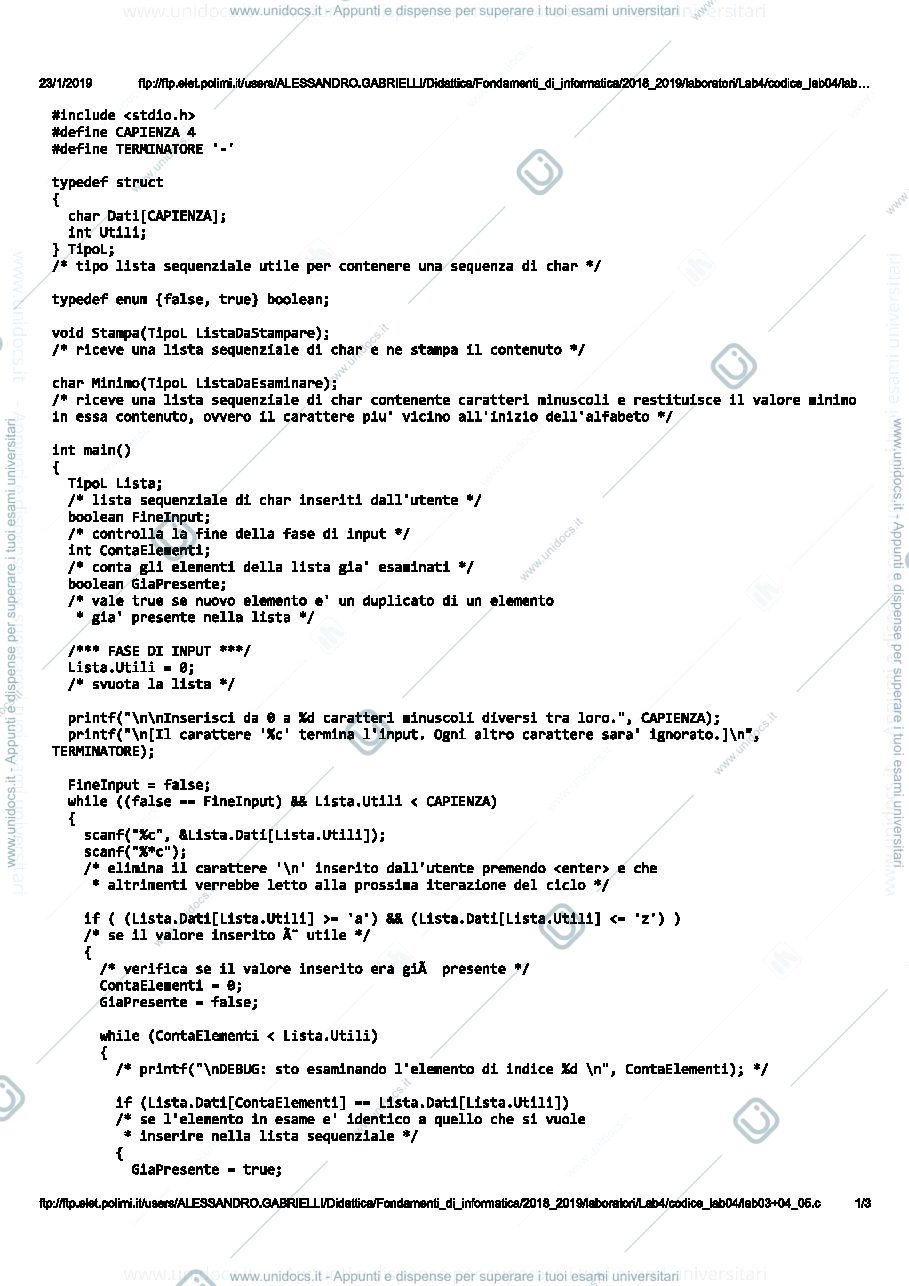 Anteprima pagina 1 — lab04_01 laboratori informatici prof: Caglioti