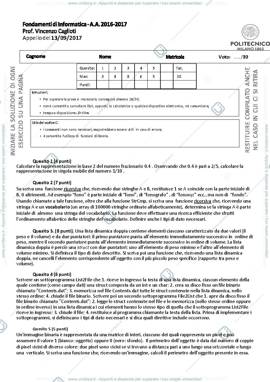 Anteprima pagina 1 — Caglioti2017-09-13 esame prof:  Caglioti
