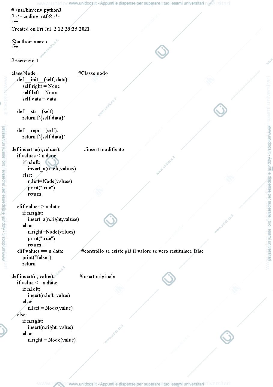Anteprima pagina 1 —  Esame di fondamenti Fax-simile Python