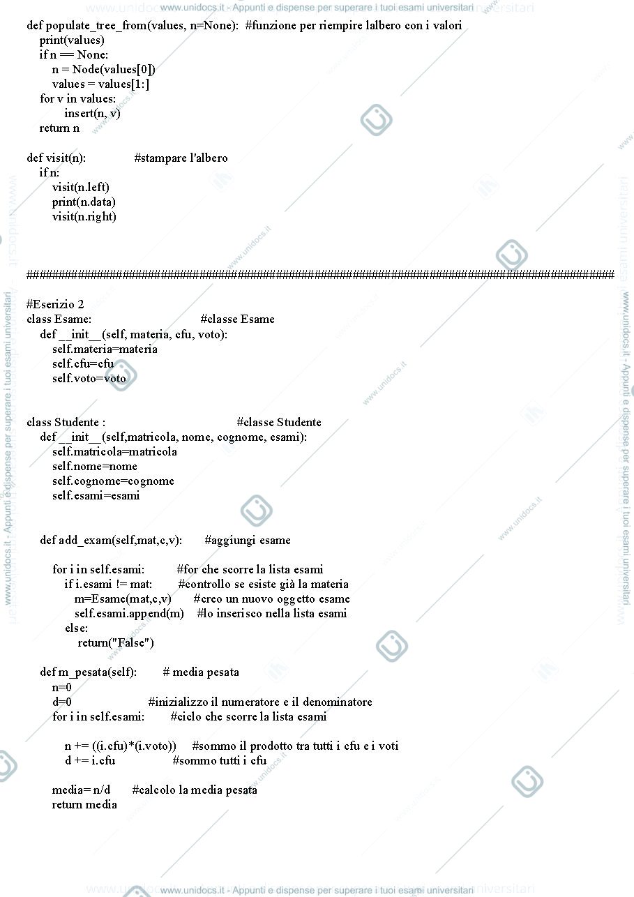 Anteprima pagina 2 —  Esame di fondamenti Fax-simile Python