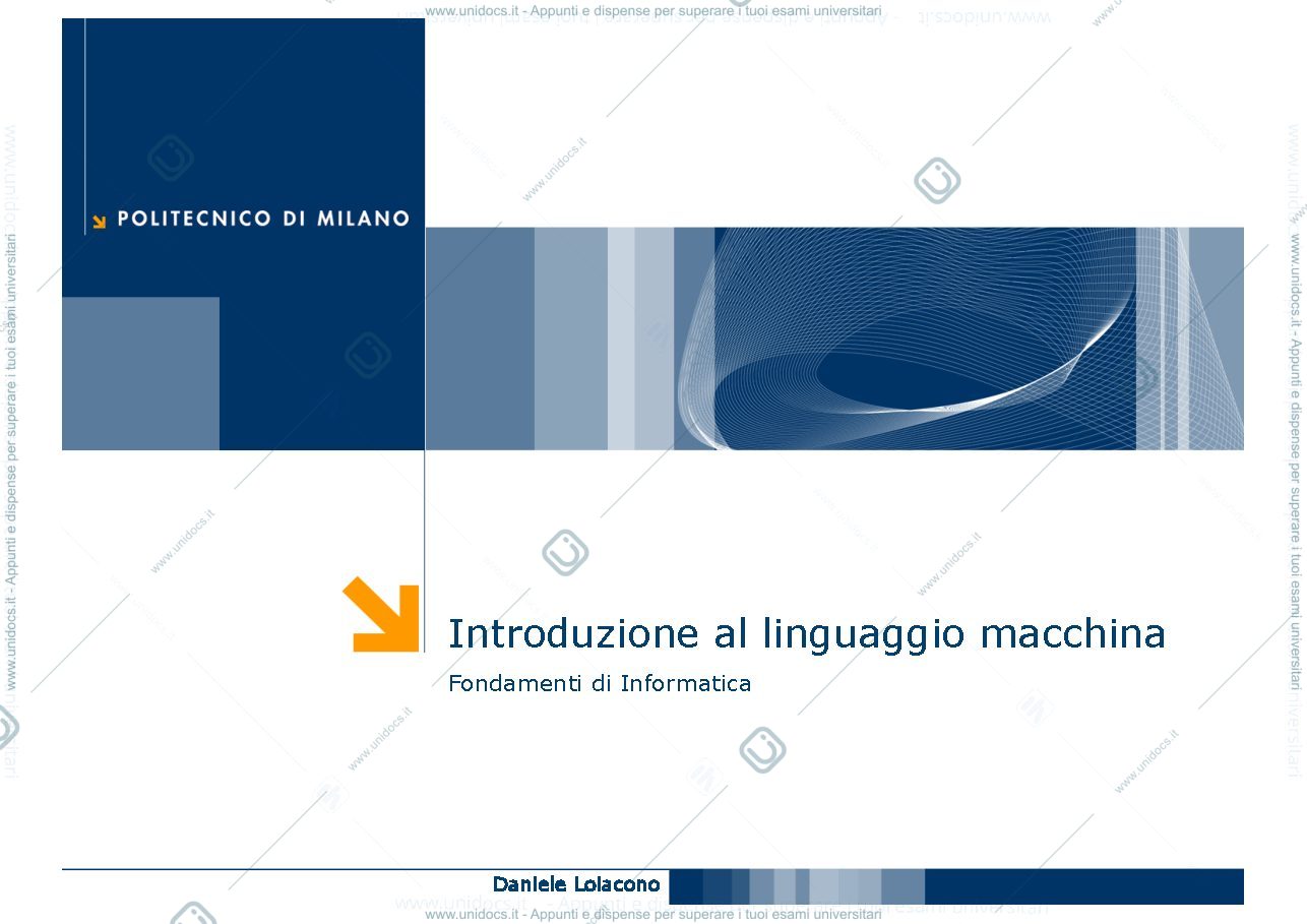 Anteprima pagina 1 — FINFO - 04  - Assembly prof. Vincenzo Caglioti