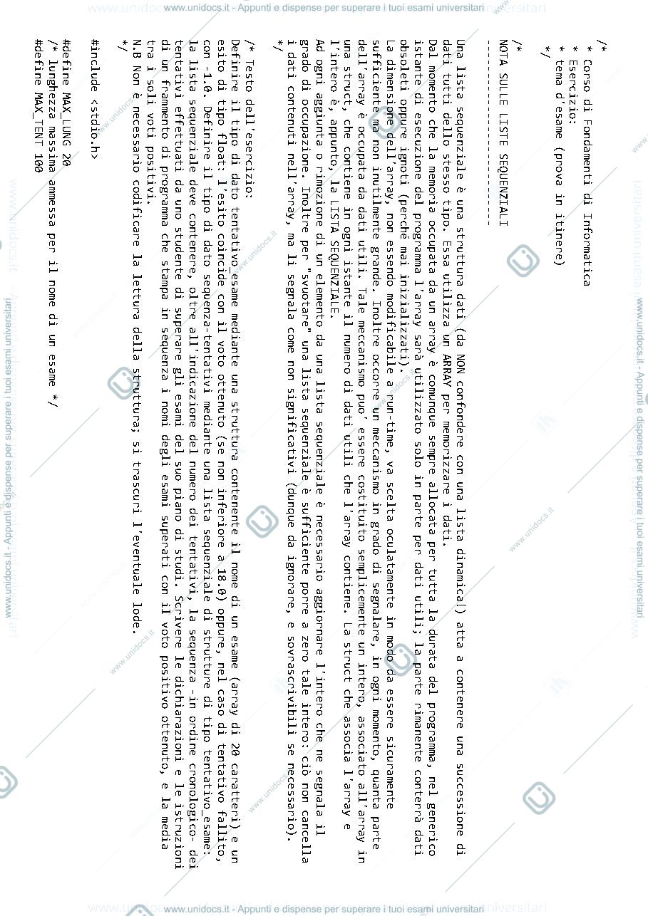 Anteprima pagina 1 — es05_06-lista_seq_esito_esami esercitazioni prof:Caglioti