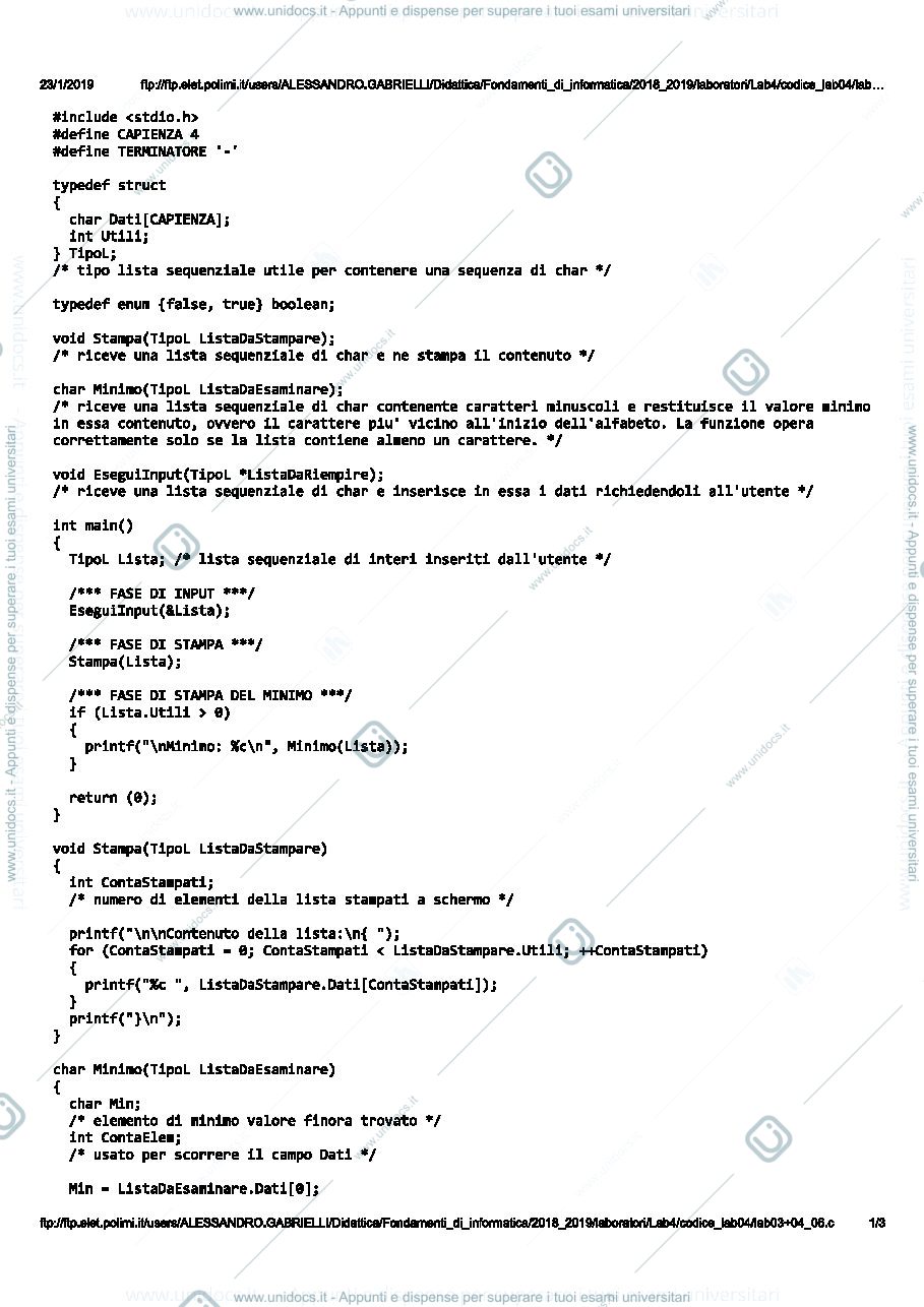 Anteprima pagina 1 — lab04_02 laboratori informatici prof: Caglioti