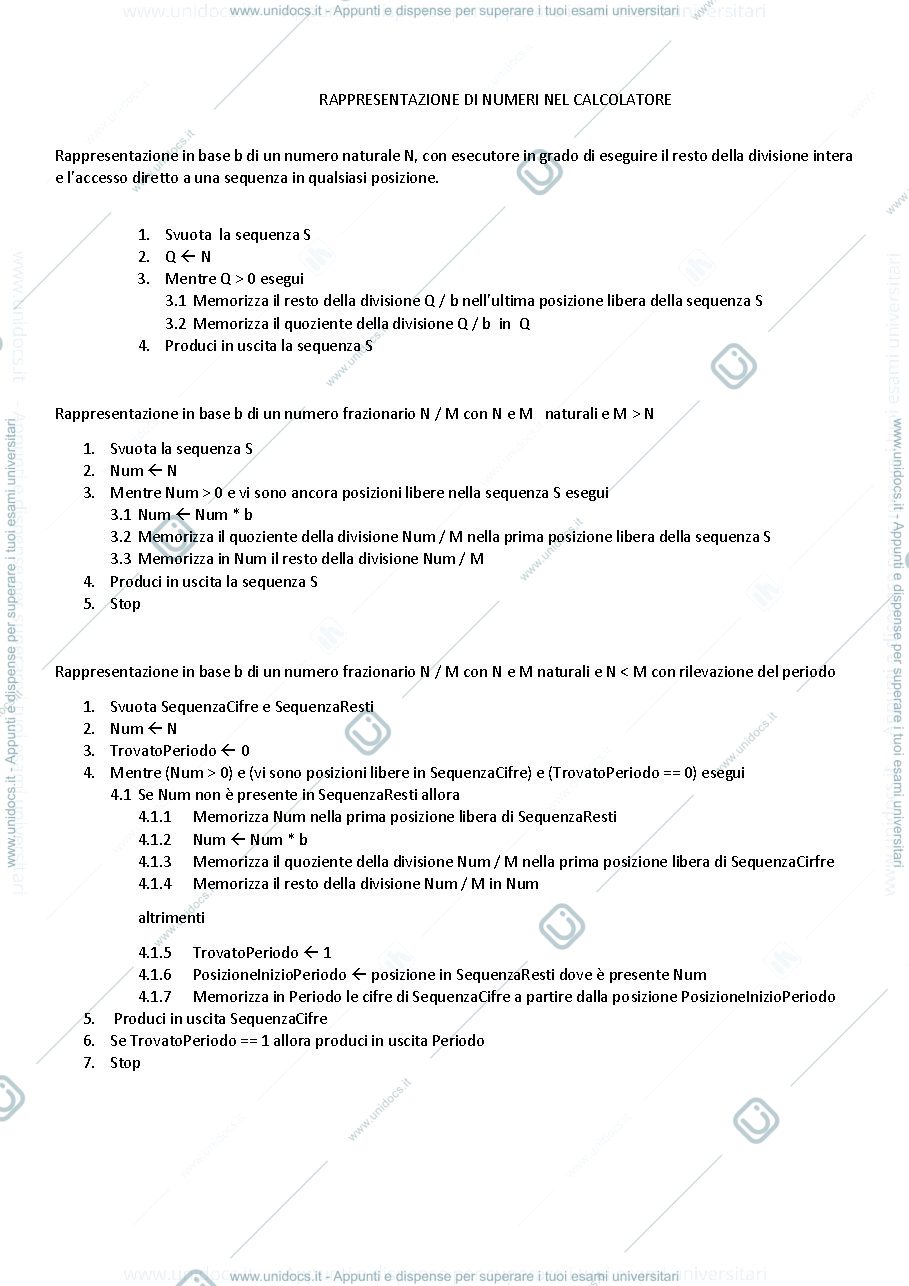 Anteprima pagina 1 — FINFO - 03 Rappresentazione di numeri- Complementi prof. Vincenzo Caglioti