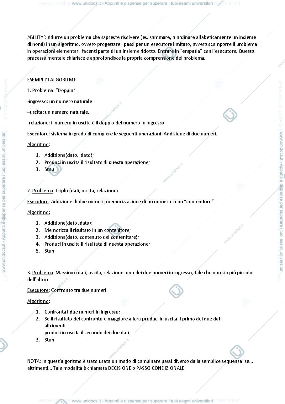 Anteprima pagina 2 — FINFO-02 Introduzione e Algoritmi prof. Vincenzo Caglioti