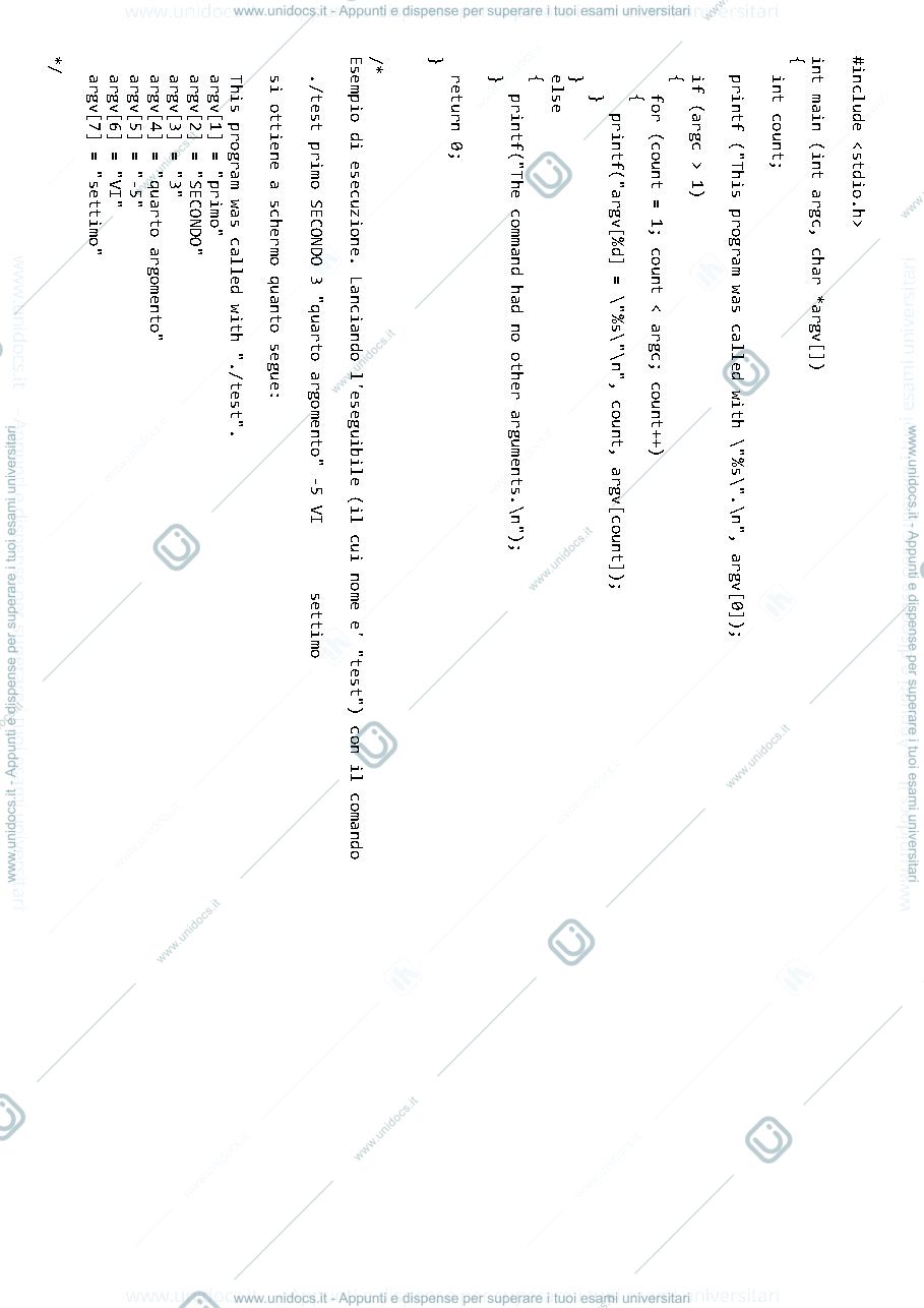 Anteprima pagina 1 — es12_01-esempio_da_documento-argv+argc esercitazioni prof:  Caglioti