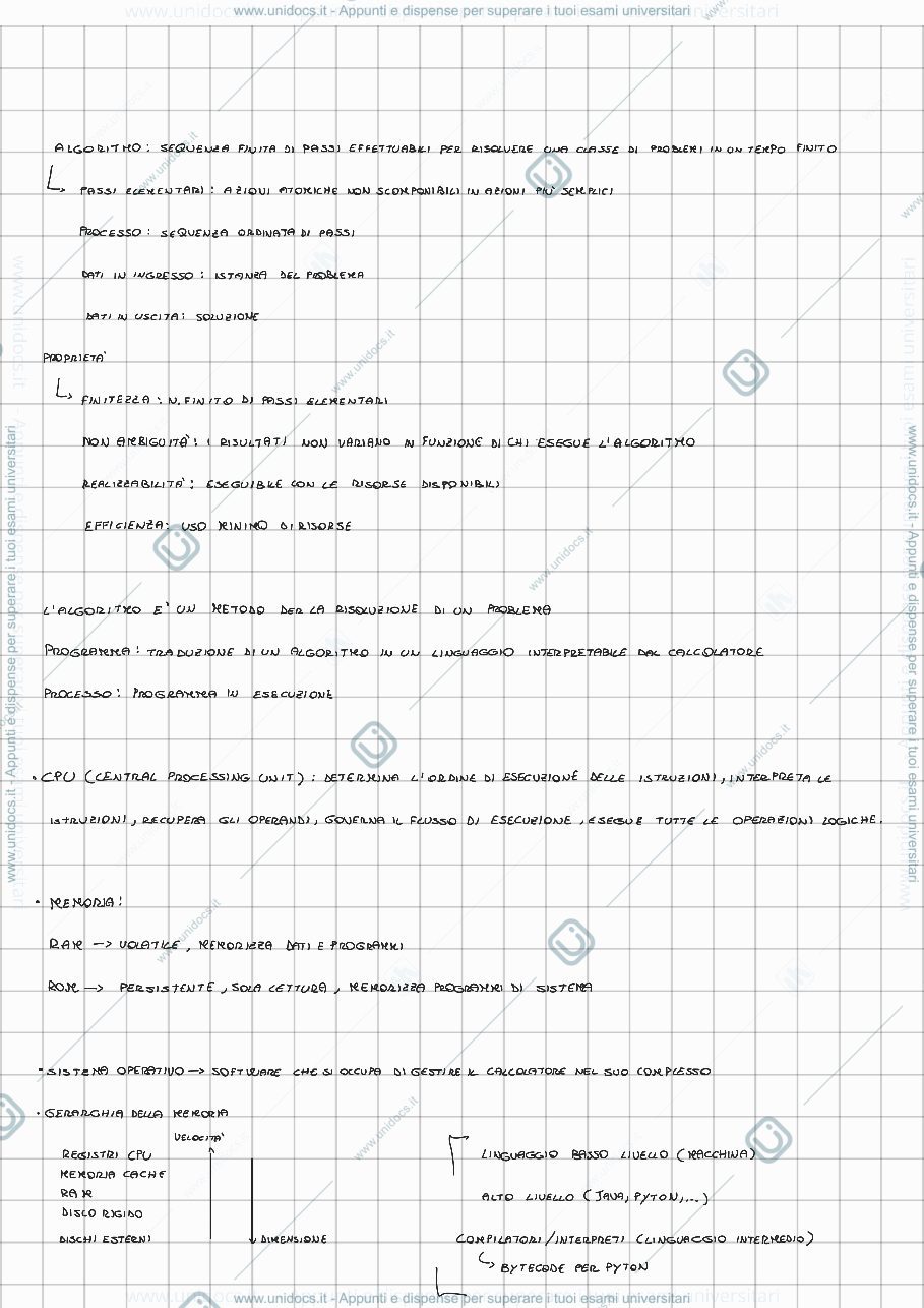 Anteprima pagina 1 — riassunti da slide
