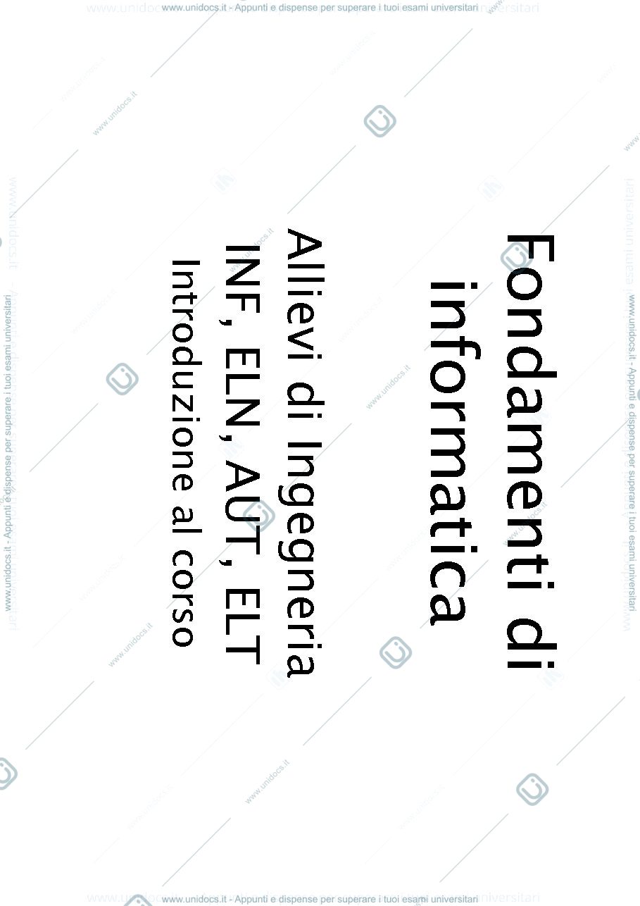 Anteprima pagina 1 — FINFO - 01 - Introduzione al corso prof. Vincenzo Caglioti