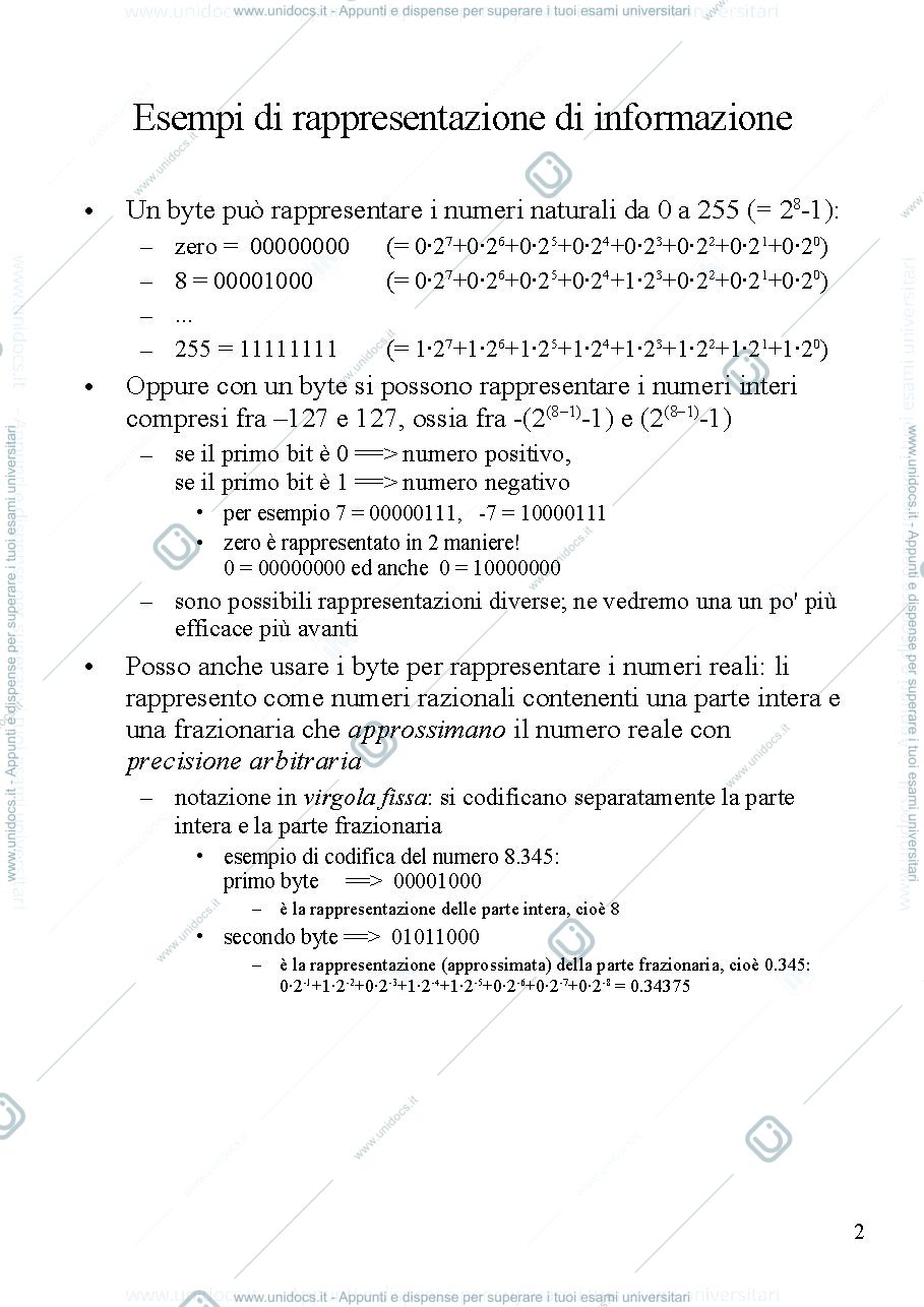 Anteprima pagina 2 — FInfo - 03 - Aritmetica Binaria prof. Vincenzo Caglioti