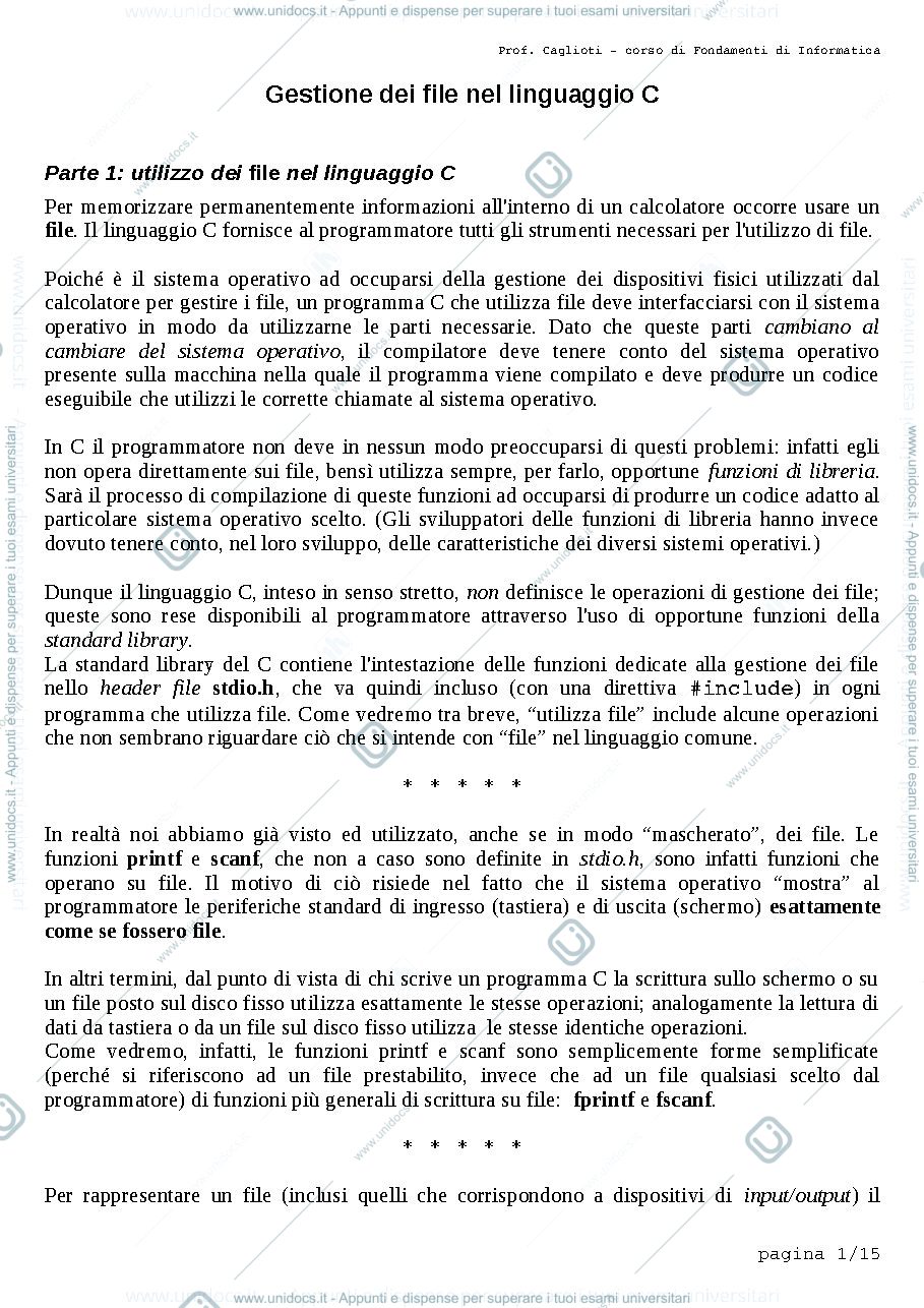 Anteprima pagina 1 — file accorgimenti logici e teorici prof:  Caglioti
