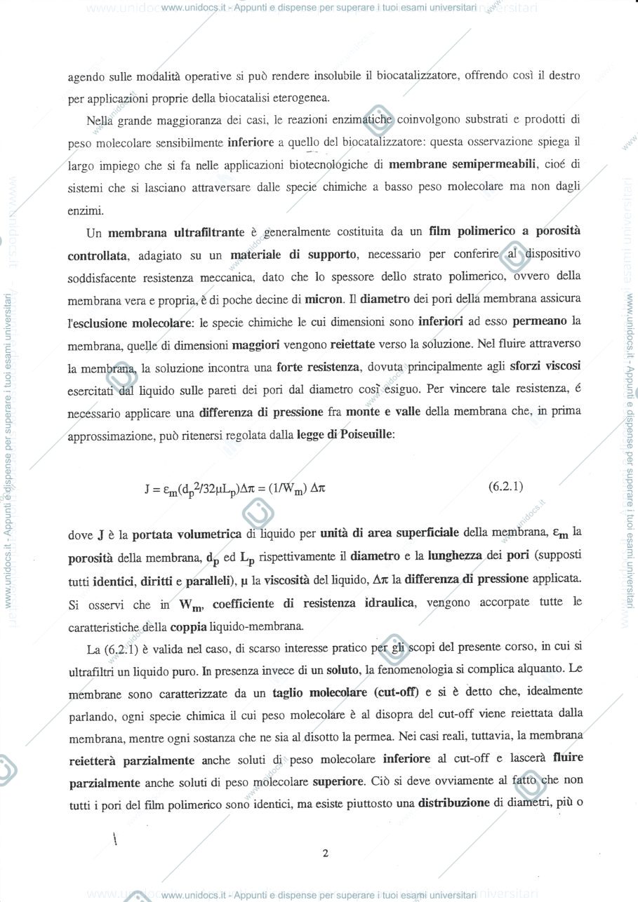 Anteprima pagina 2 — 6  Reattori enzimatici continui omogenei ed eterogenei