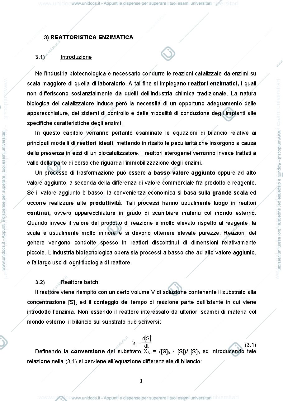 Anteprima pagina 1 — 3 Reattoristica enzimatica