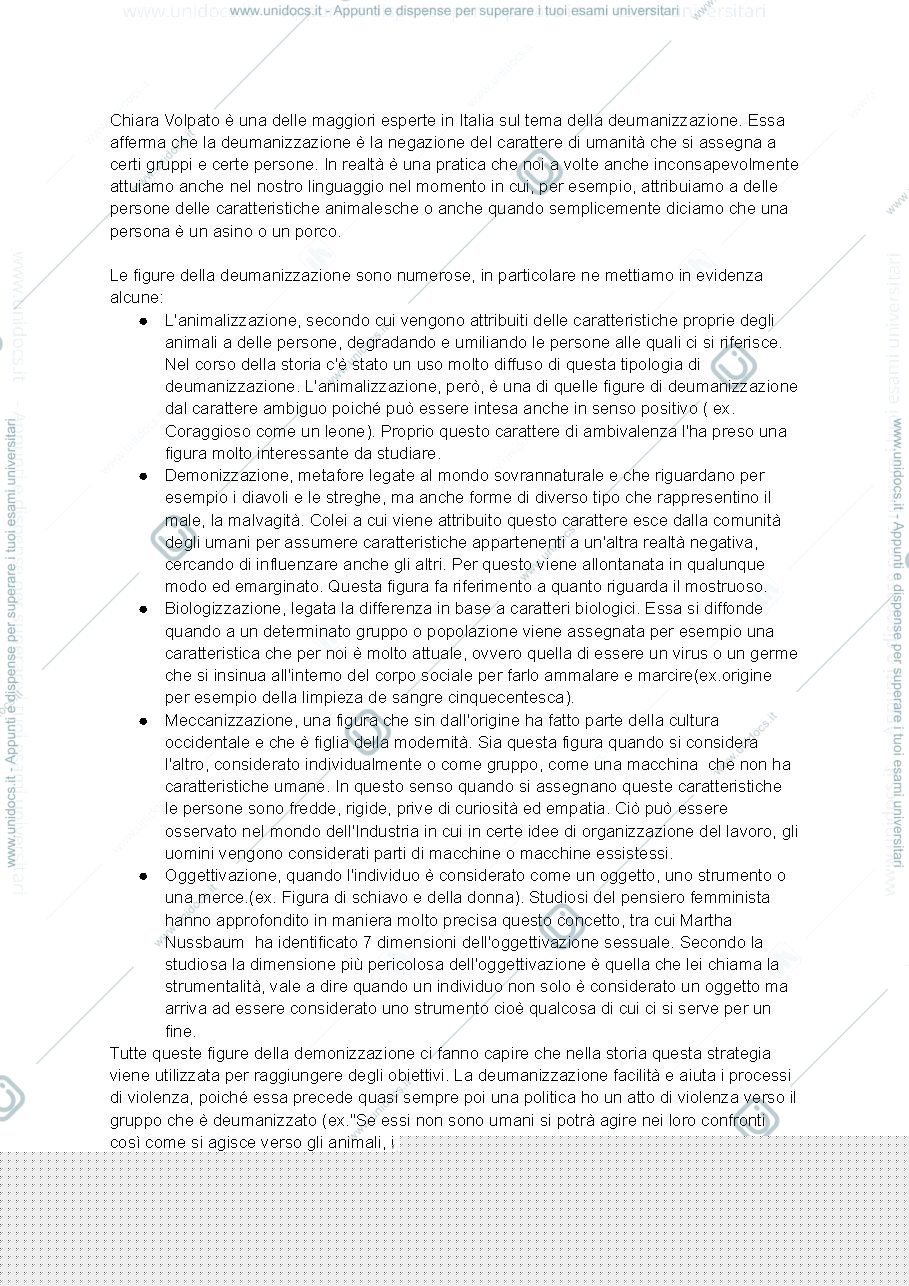 Anteprima pagina 1 — Deumanizzazione 