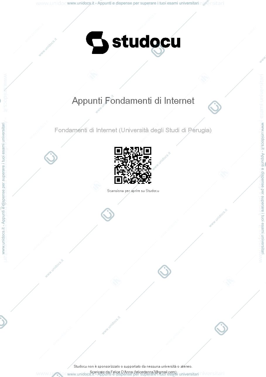 Anteprima pagina 1 — Appunti fondamenti di internet 
