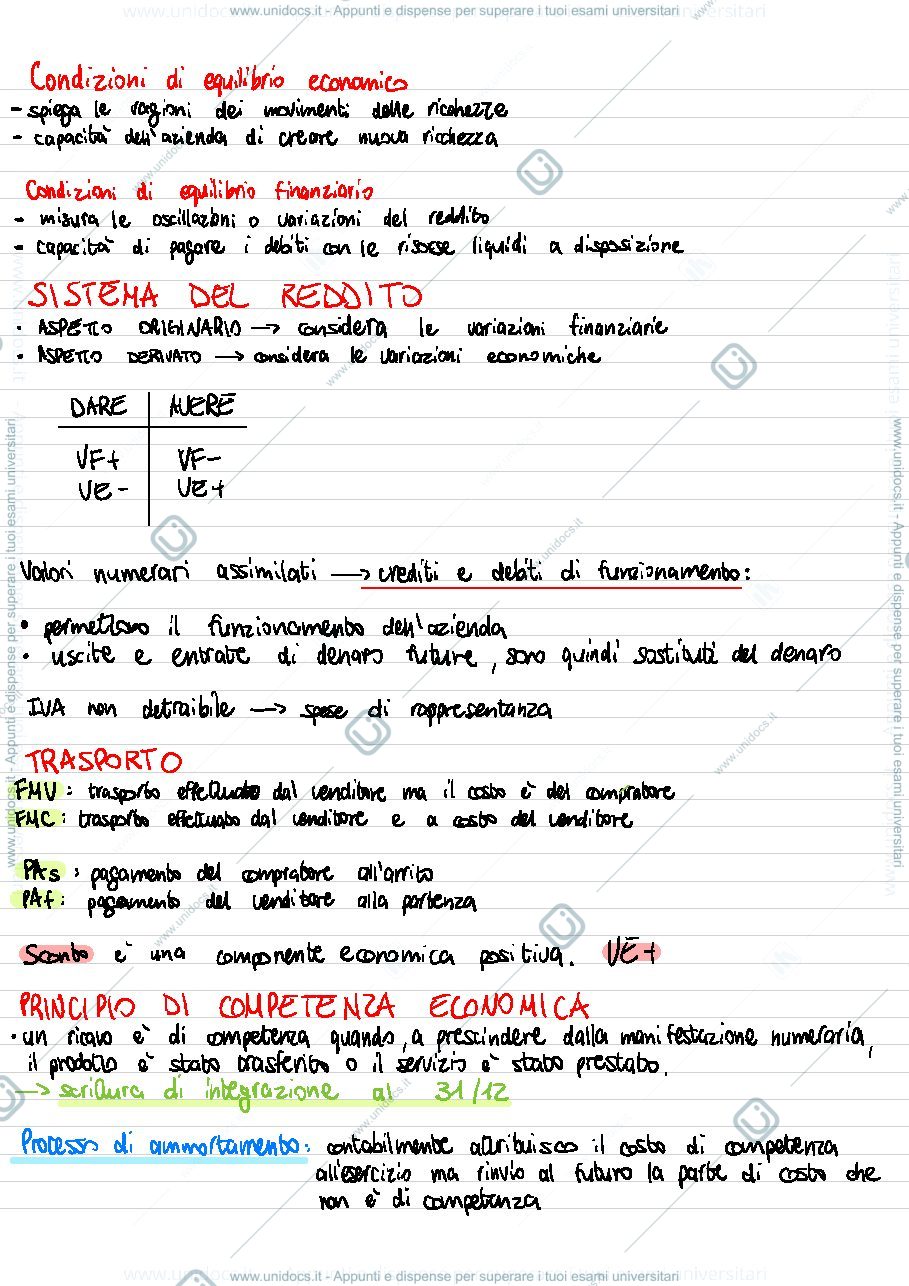 Anteprima pagina 1 — Appunti di ragioneria
