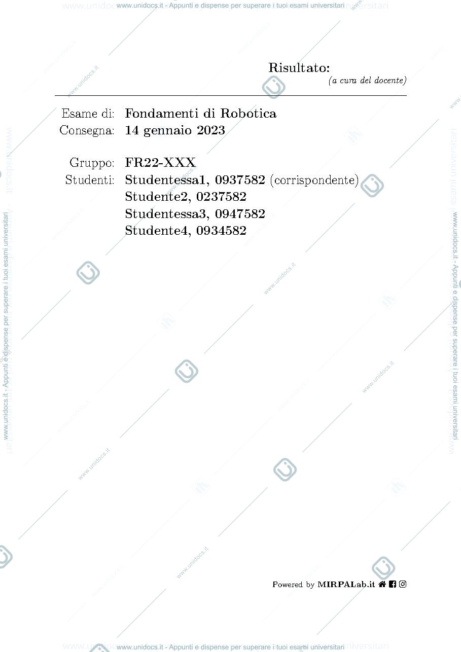 Anteprima pagina 1 — Esame Robotica