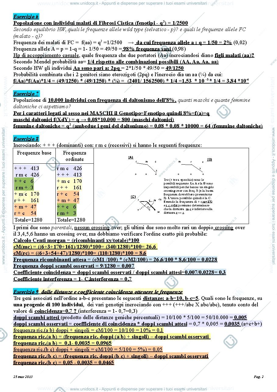Anteprima pagina 2 — Esempio domande esame genetica