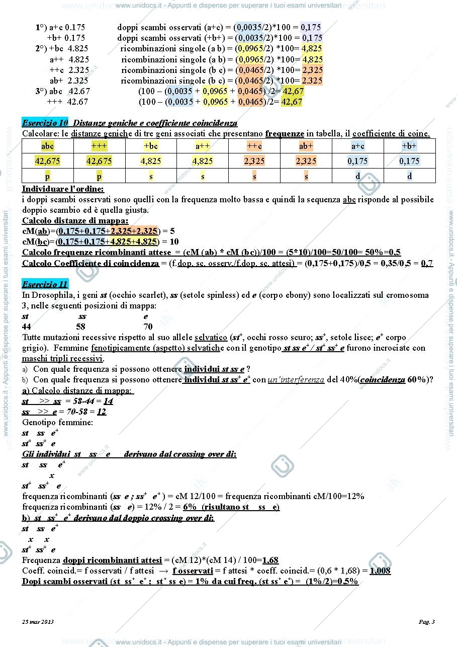 Anteprima pagina 3 — Esempio domande esame genetica