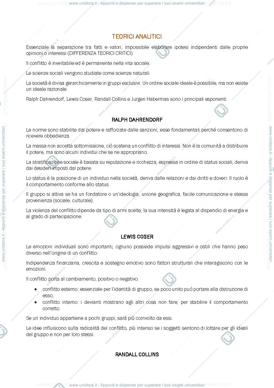 Anteprima pagina 1 — TEORICI ANALITICI, FENOMENOLOGIA E INTERAZIONISMO SIMBOLICO
