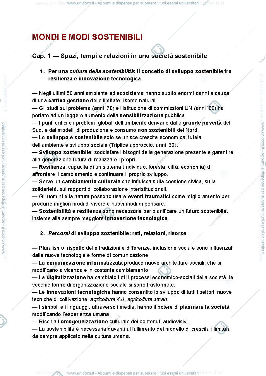 Anteprima pagina 1 — MONDI E MODI SOSTENIBILI