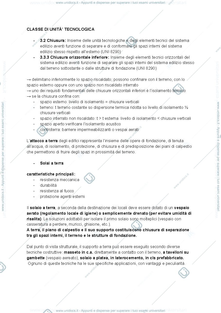 Anteprima pagina 1 — Riassunto lezione 3, attacco a terra - Fondamenti di tecnologia dell'architettura