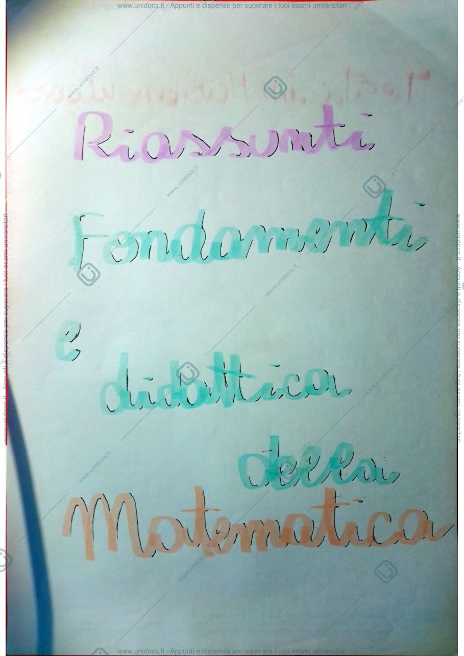 Anteprima pagina 1 — appunti dal corso FD matematica I - Sabena