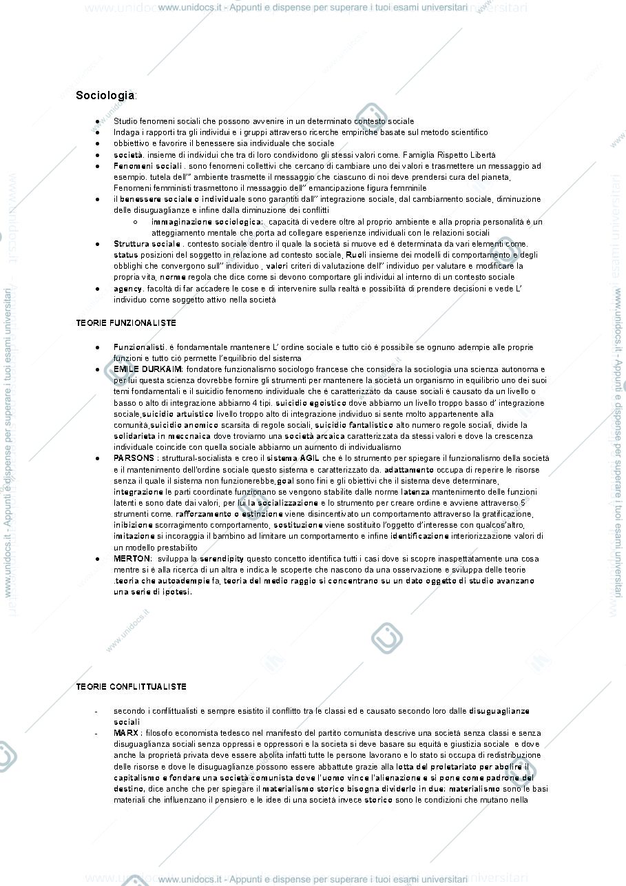 Anteprima pagina 1 — Fondamenti e metodi della sociologia 