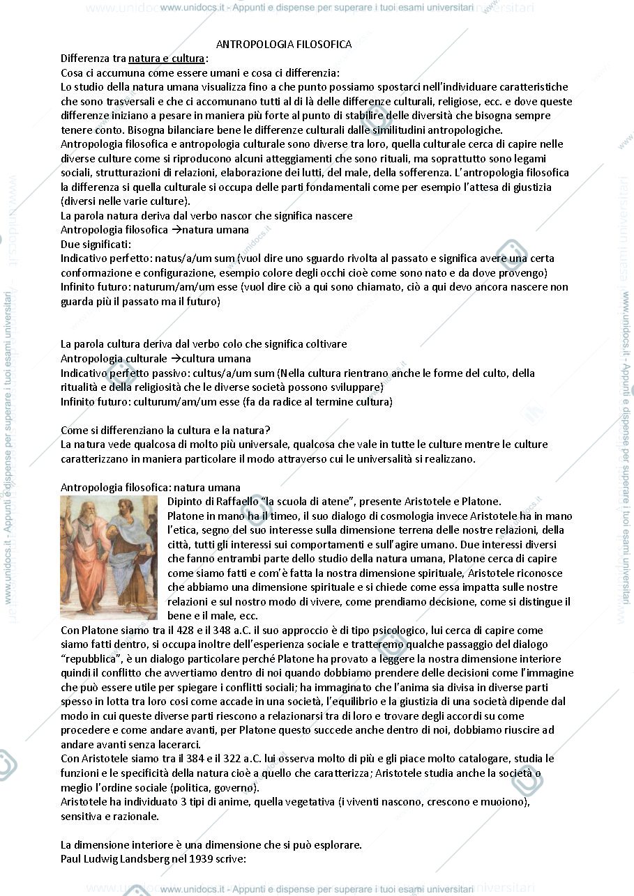 Anteprima pagina 1 — Antropologia filosofica
