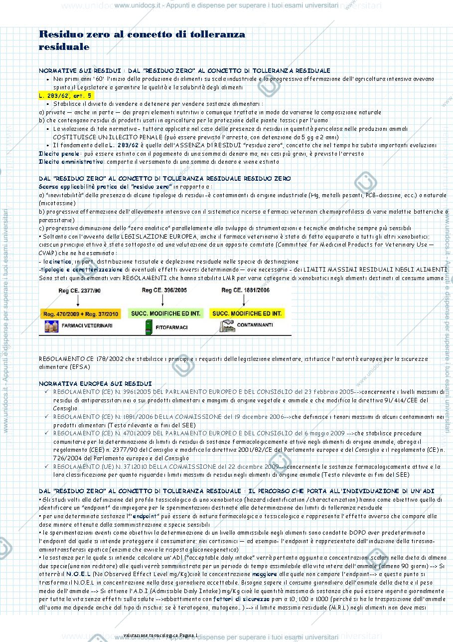 Anteprima pagina 1 — Residuo zero al concetto di tolleranza residuale