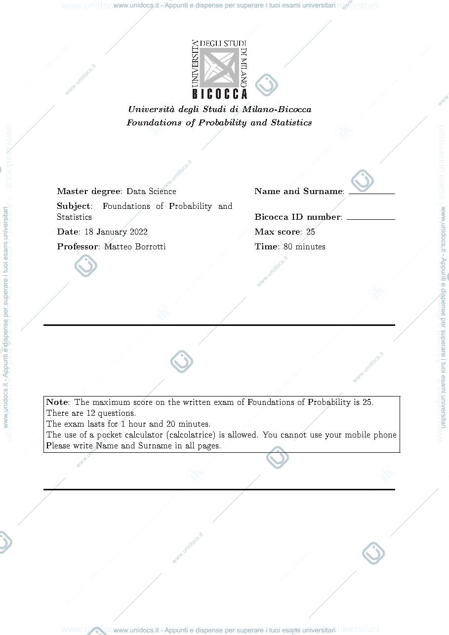 Anteprima pagina 1 — Domande Esame