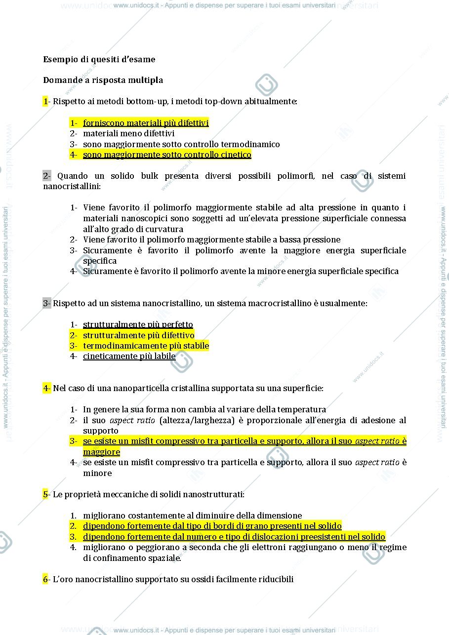 Anteprima pagina 1 — Domande d'esame