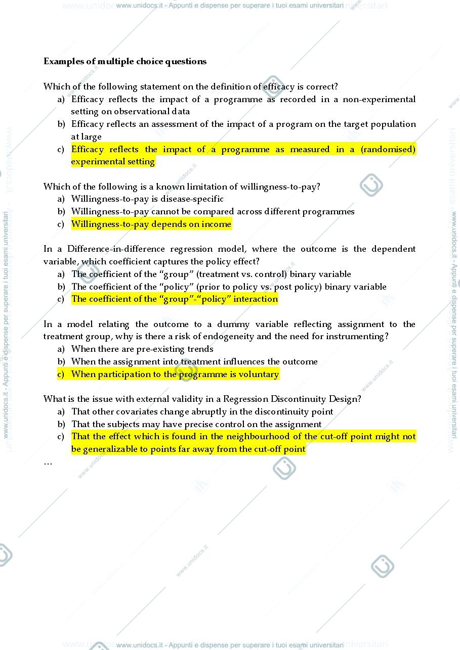Anteprima pagina 1 — Mock exam 2019