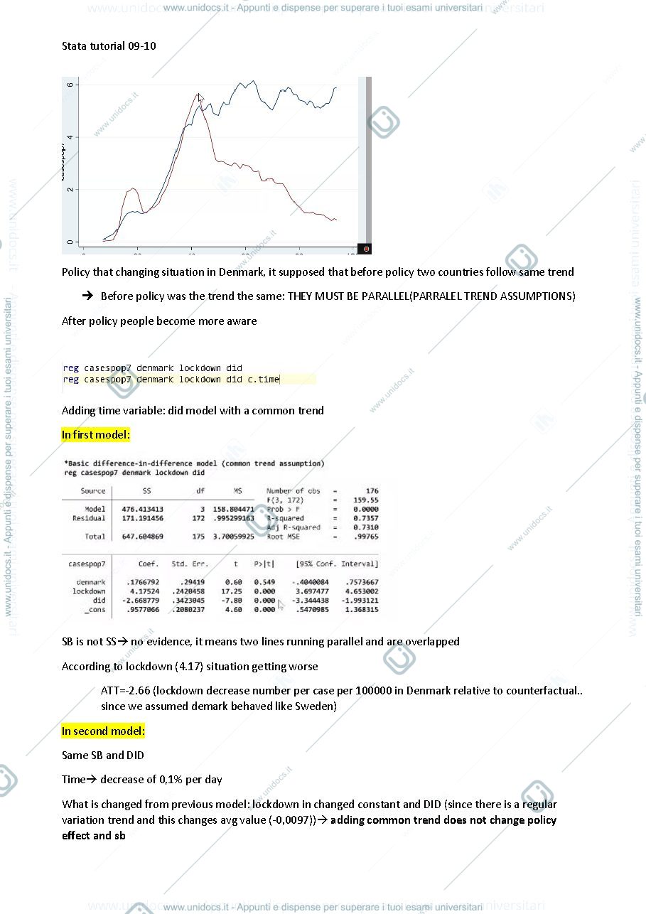 Anteprima pagina 1 — Modello diff in diff tutorial con stata - Mario Mazzocchi pt.2