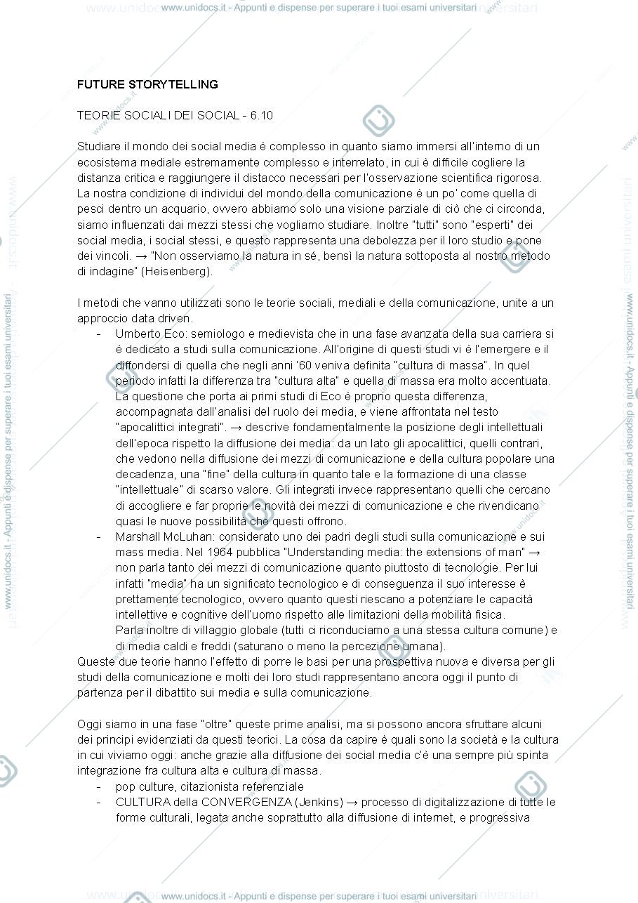 Anteprima pagina 1 — Appunti di Future Storytelling