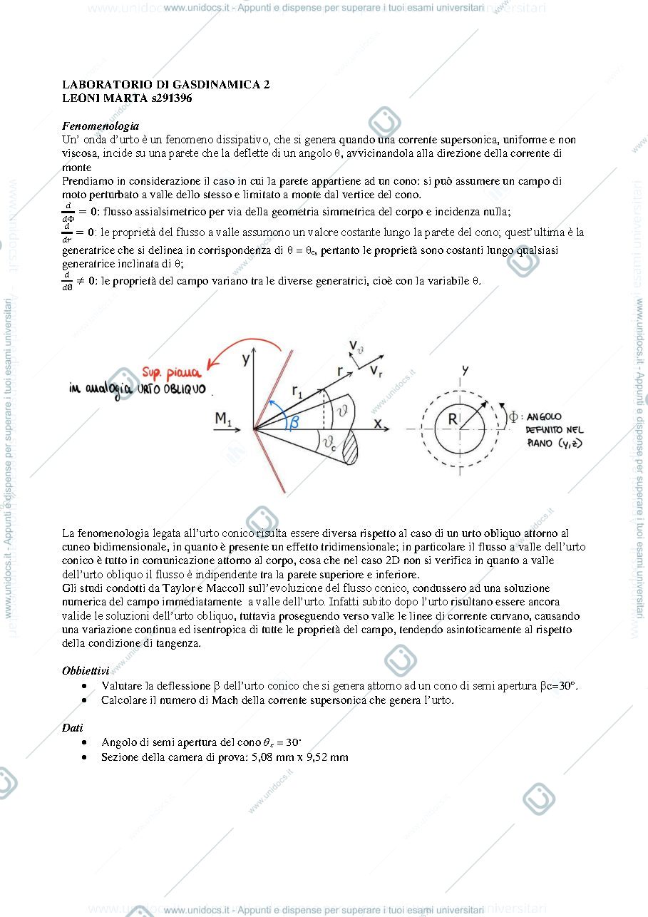 Anteprima pagina 1 — RELAZIONE GASDINAMICA 2