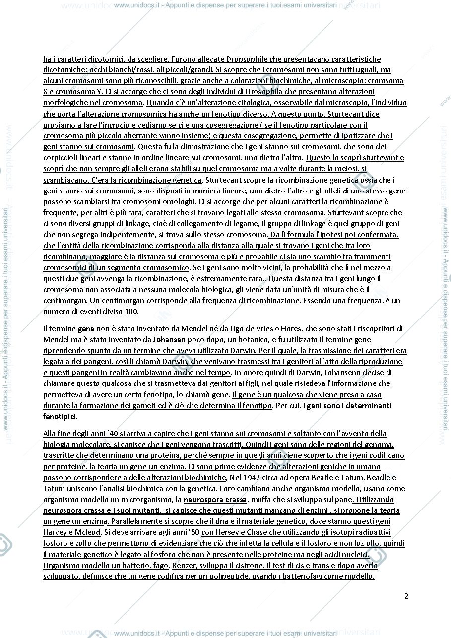 Anteprima pagina 2 — Appunti di Genetica 20/21
