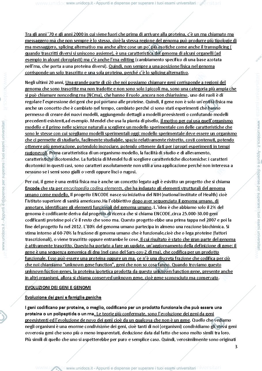 Anteprima pagina 3 — Appunti di Genetica 20/21