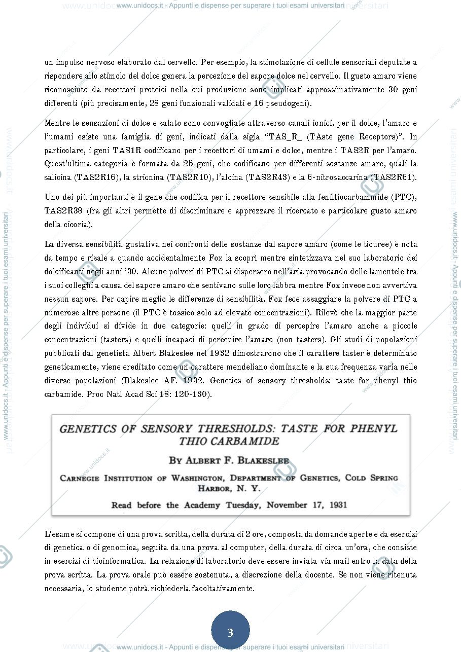 Anteprima pagina 3 — Appunti lezioni genomica + esercizi