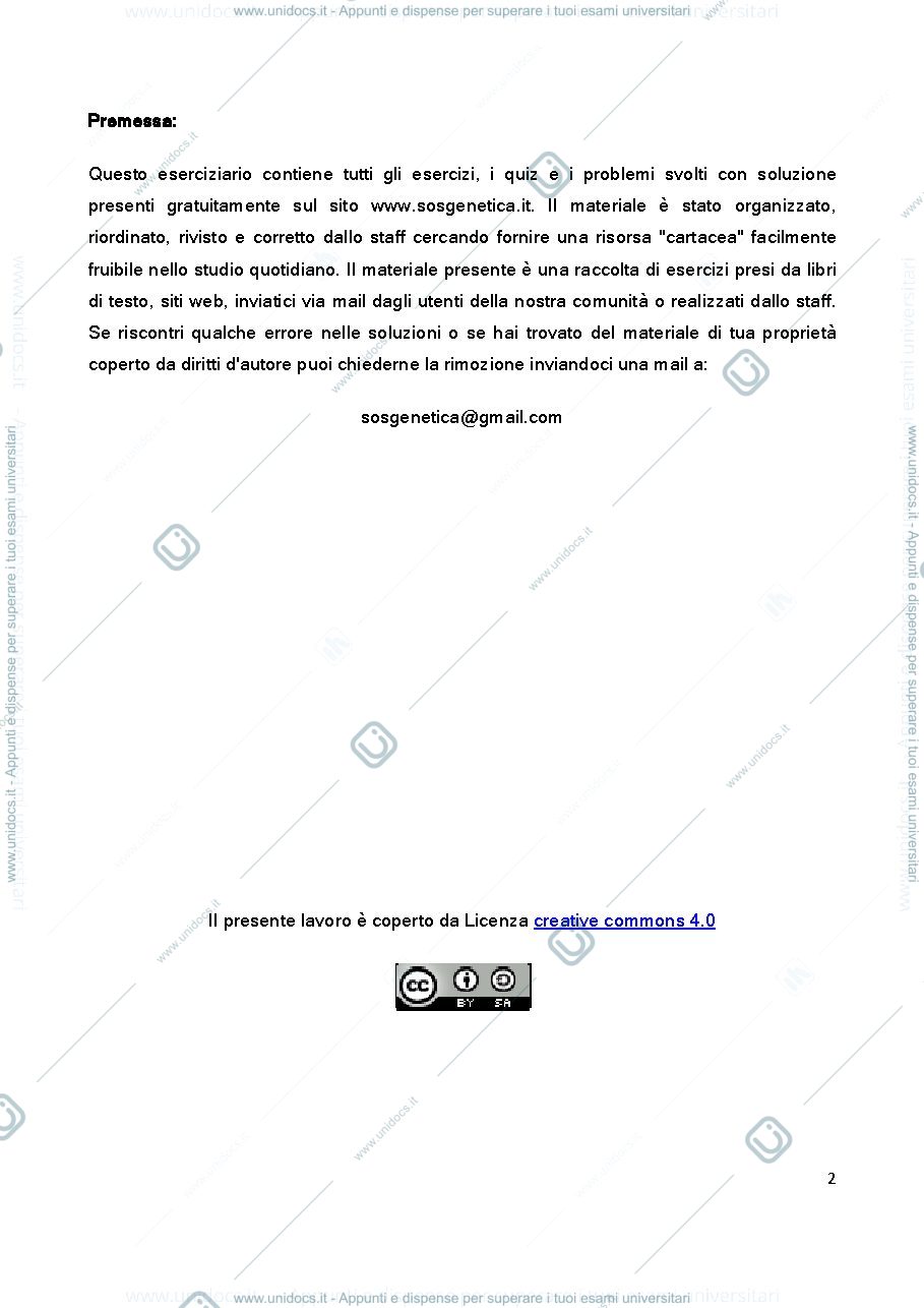 Anteprima pagina 2 — Eserciziario genetica 