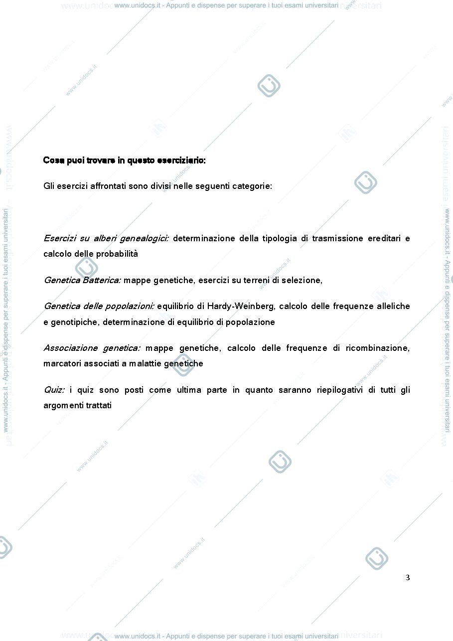 Anteprima pagina 3 — Eserciziario genetica 