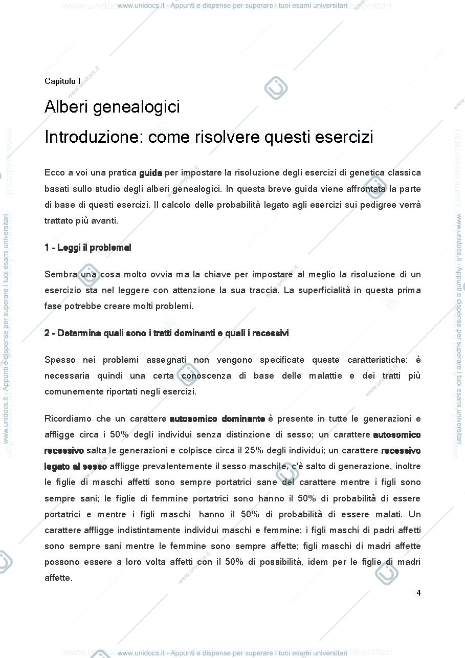 Anteprima pagina 4 — Eserciziario genetica 