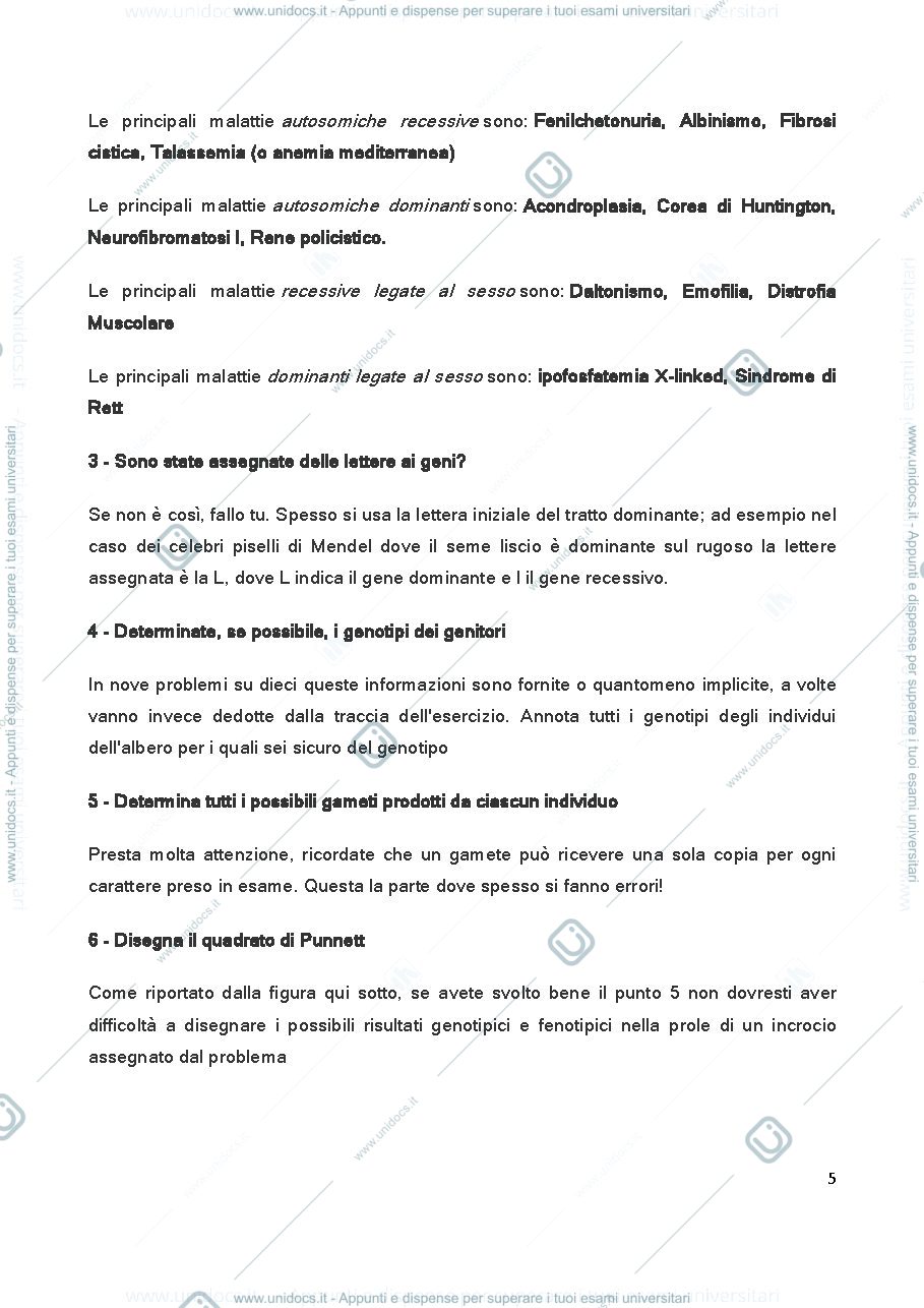 Anteprima pagina 5 — Eserciziario genetica 