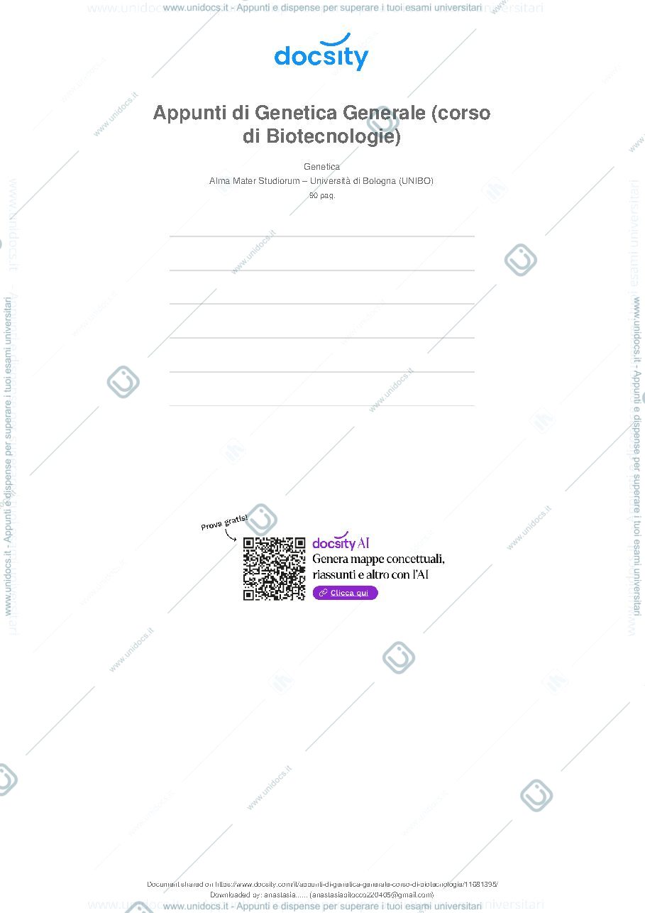 Anteprima pagina 1 — appunti genetica