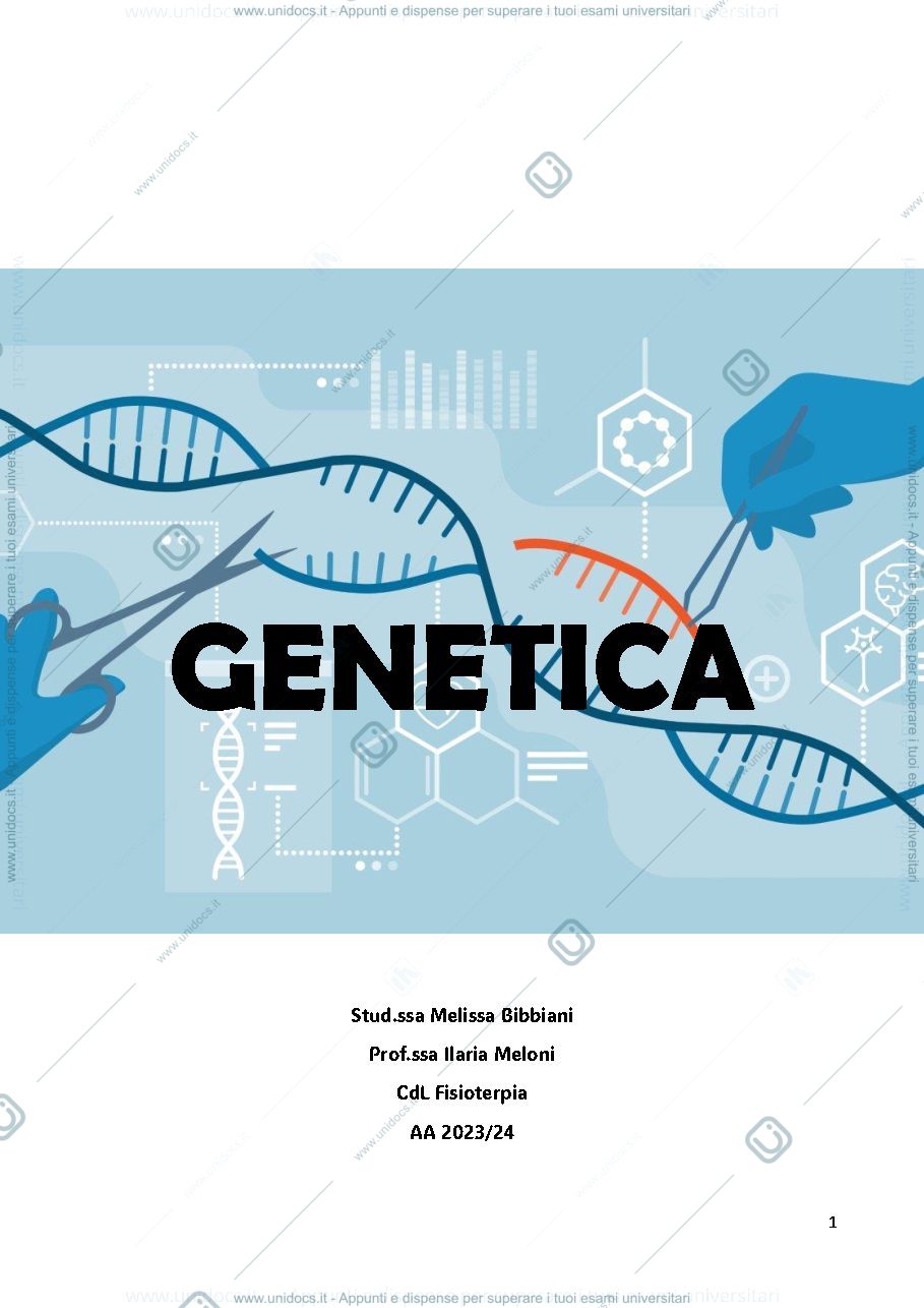 Anteprima pagina 1 — appunti genetica